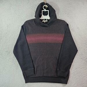Calvin Klein Jeans Sweater Hoodie‎ Women Large Knit Black Maroon - L